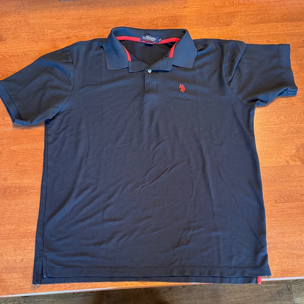 U.S. Polo Assn. Black Polo Shirt with Red Logo